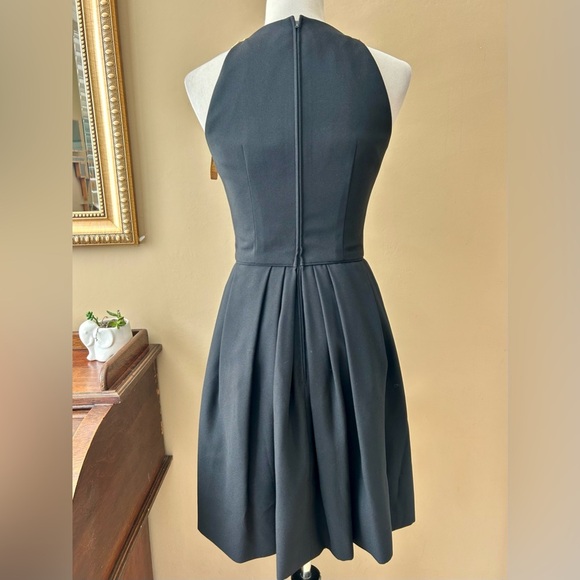 A.J. Bari Vintage Black Mini Dress Fit Flare Cage Cutout Gold Bow Detail 4 NWT - Picture 8 of 14